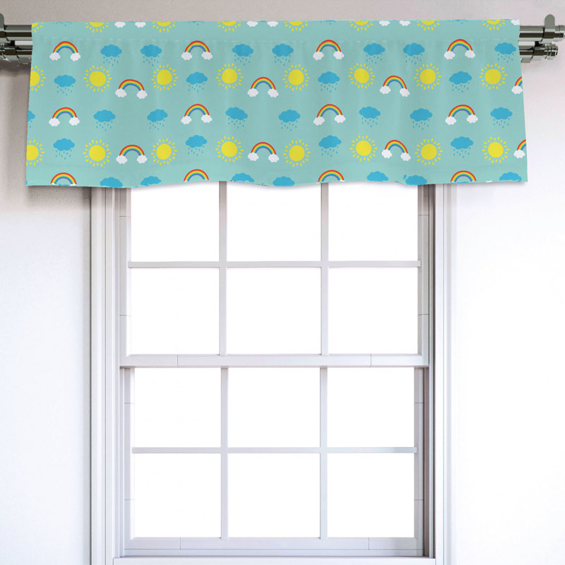 Multicolor Weather Theme Satin Rod Pocket Valance