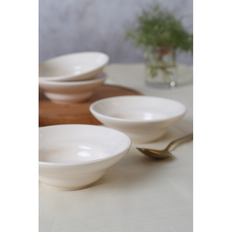 Latitude Run Annsleigh 100% CERAMIC STONEWARE Salad Bowl, Cream