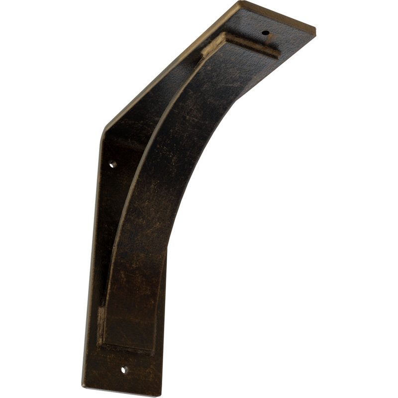 Support en acier Morris, Laiton antique, H 10 po x l 3 po x P 10 po