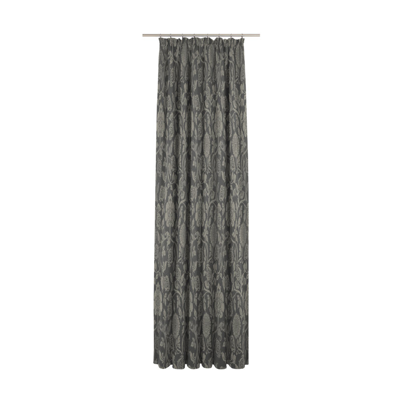 Loman Pencil Pleat Single Curtain, opaque, 132cm Width x 245cm Drop, Grey/Brown/Blue
