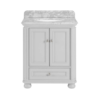 Cleetus 30.11'' Single Bathroom Vanity with Marble Top