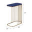 Table d'appoint hypnotisante bleue et dorée avec des options utilitaires distinctives captivantes