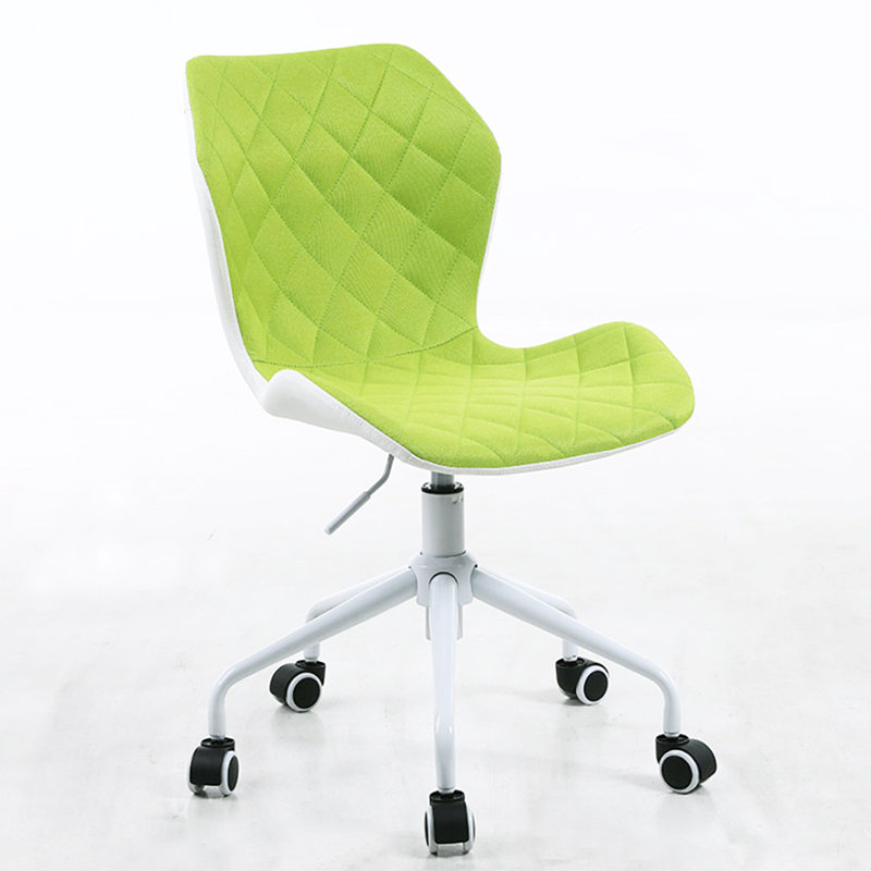 Chaise de travail en similicuir Cavett, Blanc, White/Lime