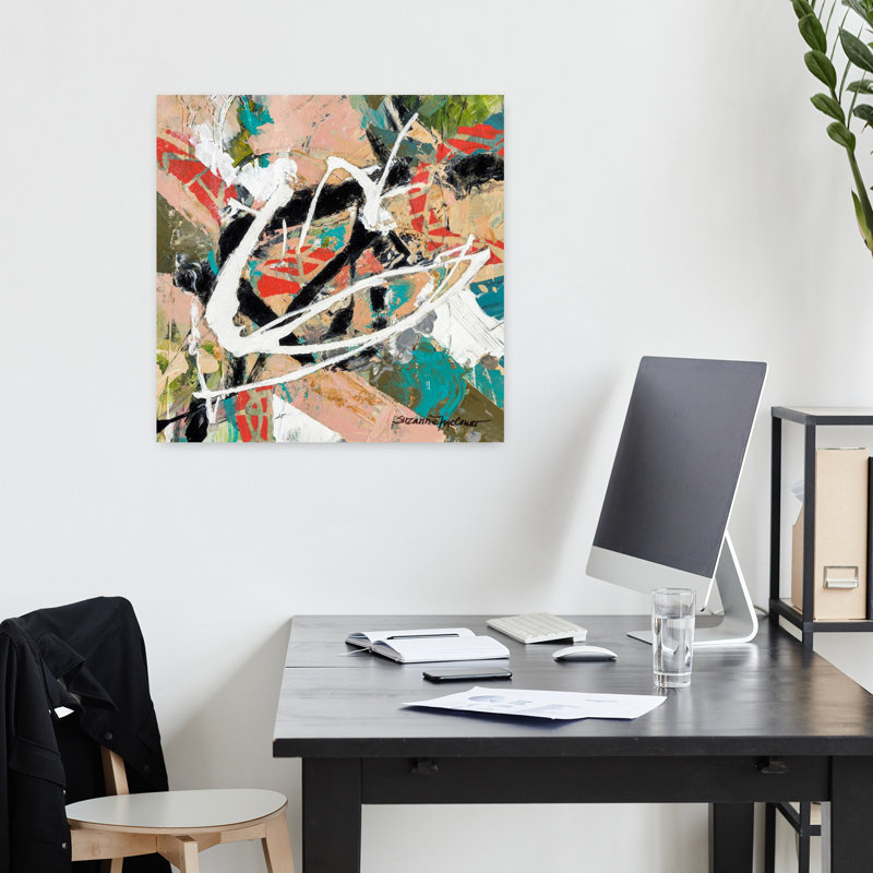 Art abstrait contemporain empilé, H 18 po x l 18 po