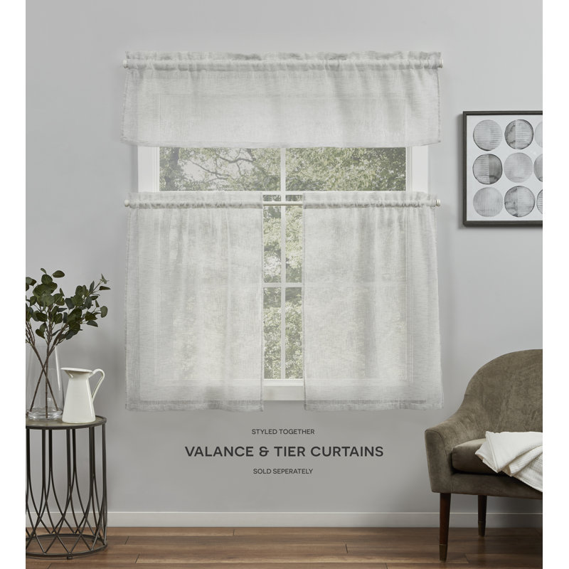 Sheer Curtain Panel Pair, 26" W x 24" L, Silver