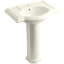 Lavabo de salle de bain piédestal en porcelaine vitreuse avec trop-plein 33,5 po Devonshire®-10941042-19195636