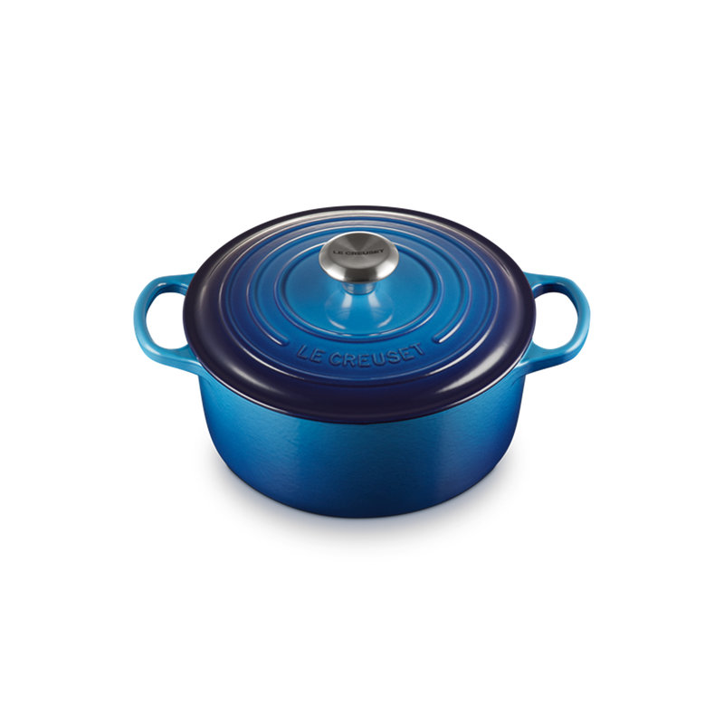 Le Creuset Cast Iron Round Casserole, 26cm / 5.3L, Azure