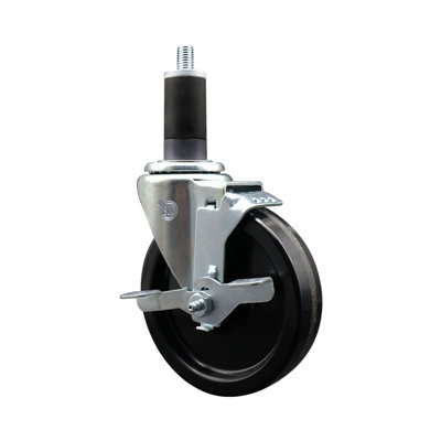 5 Inch SS Phenolic Swivel 1-1/4 Inch Expanding Stem Caster with Brake SCC