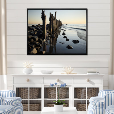 " Beach Photo Pier Reflections V "