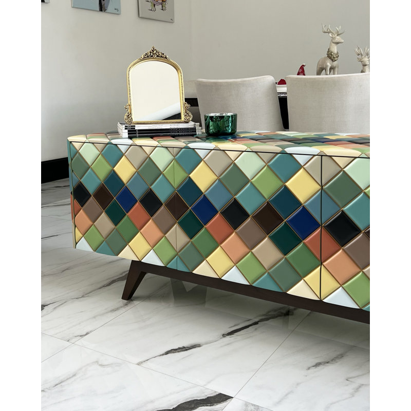 Sideboard 81'' Solid Wood Sideboard, Opaque Color