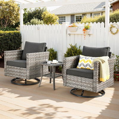 Outdoor Bobia Rocking Wicker/Rattan Chair with Cushions by Latitude Run