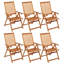 Chaise de patio pliante en acacia avec coussin Jomes-1433409807