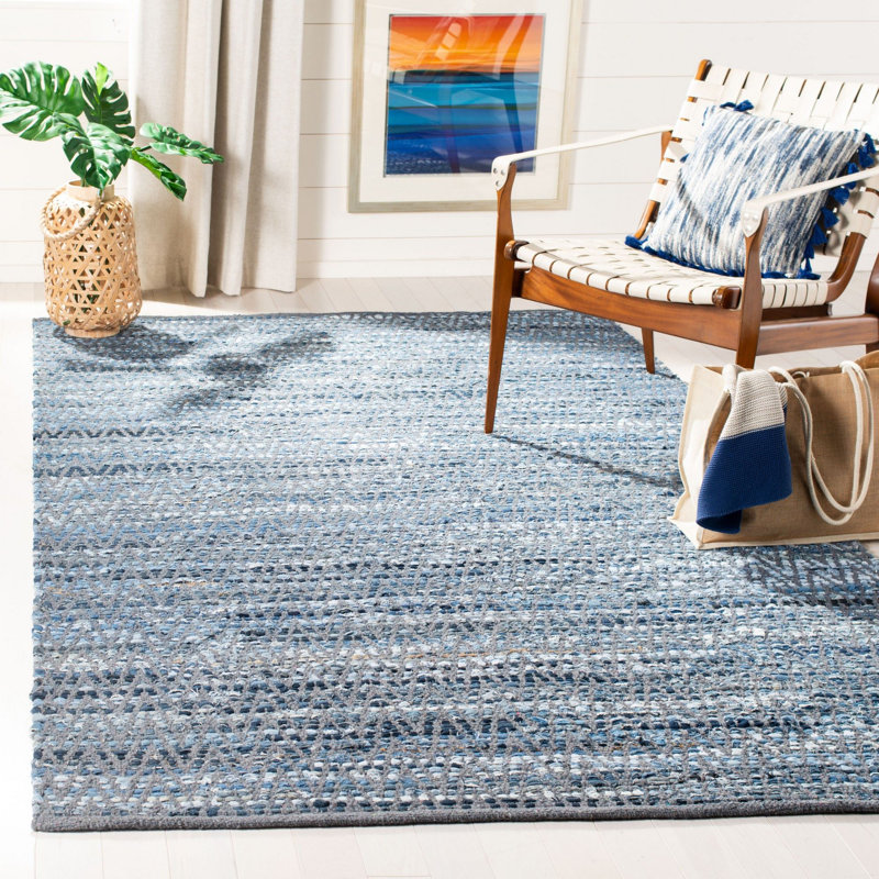 Tapis à chevrons performance tissé à la main Montauk, Rectangle 8 pi x 10 pi