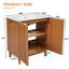 Meuble-lavabo traditionnel de 29,9 po avec lavabo en céramique, pieds en bois massif, tablette ajustable en U en panneau de fibres à densité moyenne, portes à fermeture en douceur et rangement compact