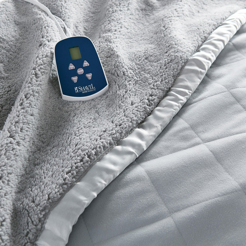 Couverture électrique en sherpa Micro Flannel®, Graystone, Double