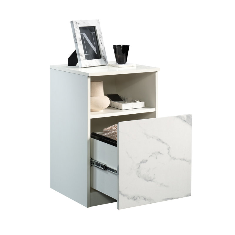 Table de chevet 1 tiroir Acencion, Blanc