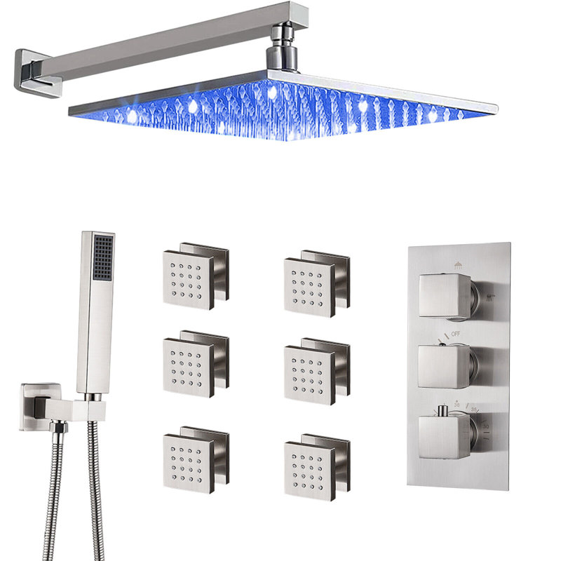 Système de douche thermostatique complet avec valve brute