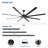 96 Inch Industrial DC Motor Ceiling Fan, Large Ceiling Fan with 8 Reversible Blades,  5-Speed Remote Control, Home or Commercial Ceiling Fans for Porch/Garage/Shop