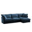 Canapé modulaire en L avec housse en L, canapé-lit en chenille confortable avec repose-pieds convertible et 2 gros coussins, canapé surdimensionné moderne à 3 places pour bureau de salon, bleu