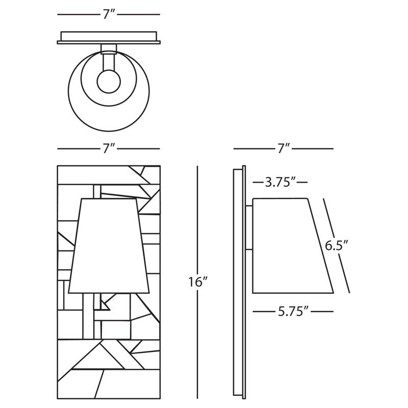 Brut 1 - Light Flush Mounted Sconce, Polished Nickel