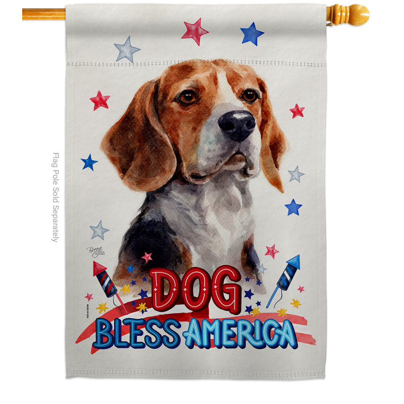 Drapeau de maison patriotique Beagle Hound en polyester 40 x 28 po
