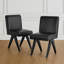 Ensemble de 2 chaises de salle à manger en similicuir à dossier solide avec pieds en bois massif en forme de V-2051415071-2051415068