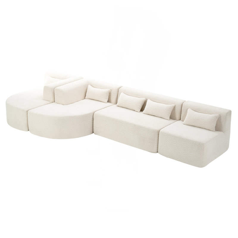 Canapé Boneless 144 ", Polyester beige