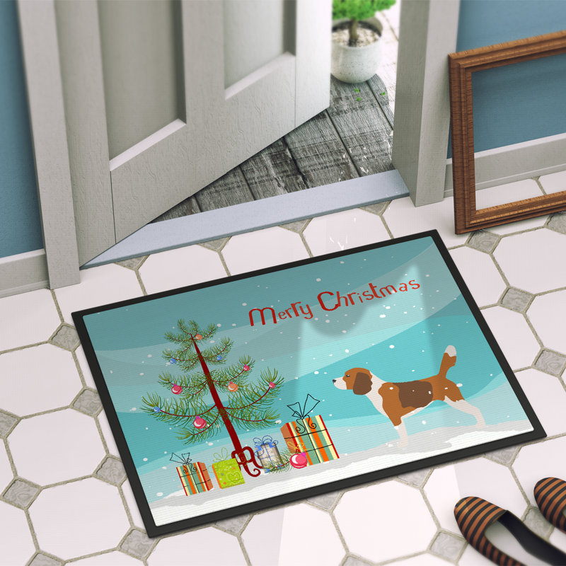 Tapis de porte d’intérieur anti-dérapant beagle, Rectangle 1 pi 6 po x 2 pi 3 po