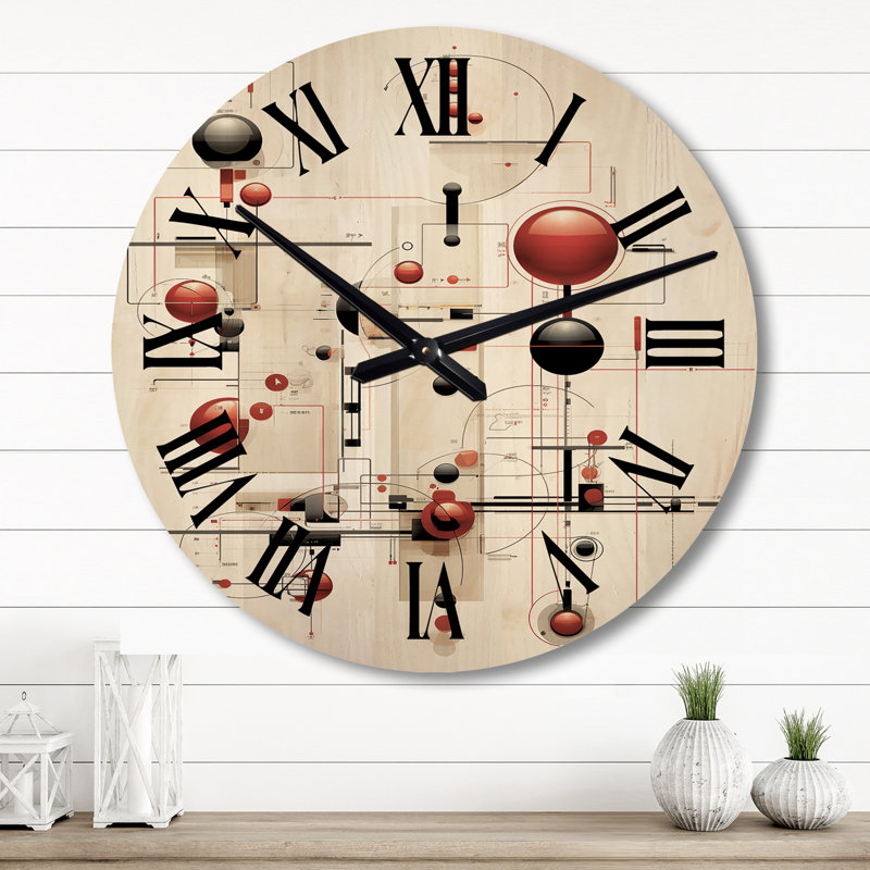 Horloge murale moderne en bois Weylon, Grand