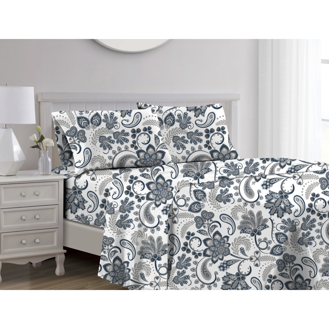 100% Cotton Paisley Sheet Set RT Designer's Collection 