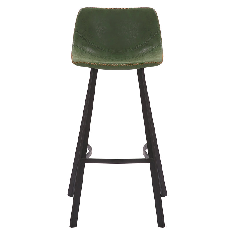 Fulcher Upholstered Counter Stool with Metal Frame, Sage Green