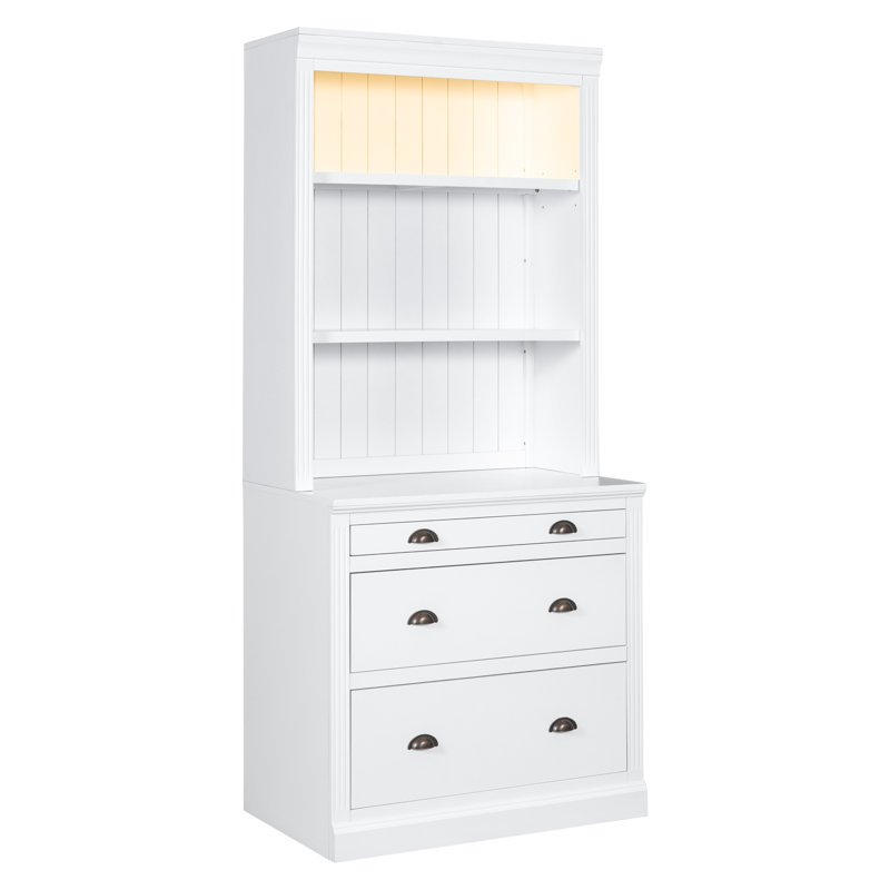 Arlease Storage Bookcase with LED Lighting