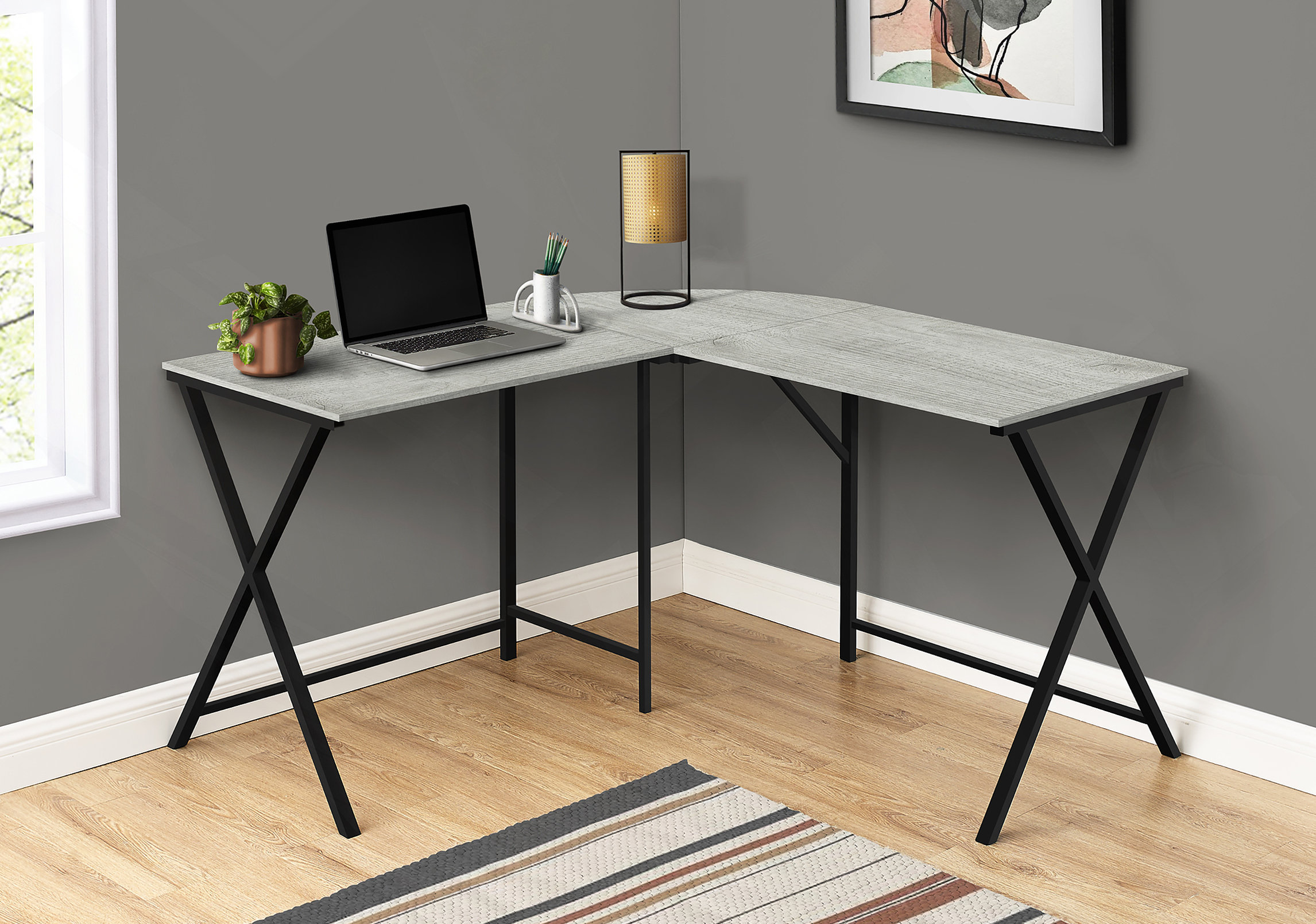 Wrought Studio™ Contemporary L-Shape Corner Computer Desk With Large ...