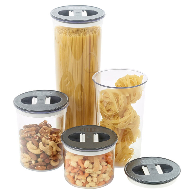 Plastic Canister - Set of 4, Dark Grey