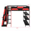 Ultimate Gaming Loft Setup with Desk, Storage Shelves & Programmable LED Lighting-98860473