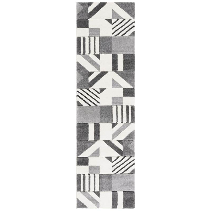 Tapis à motif géométrique Jeromie Performance, Tapis de couloir 2 pi 3 po x 8 pi