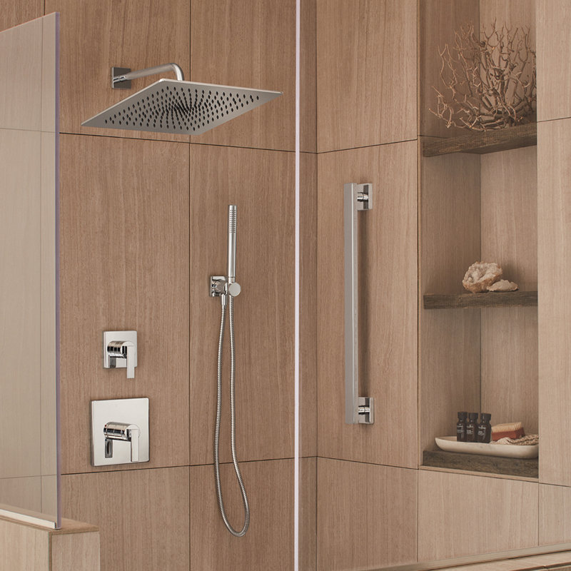 Bras de douche mural Lura, Chrome poli