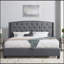 Ensemble de chambre à coucher tapissier 3 pièces Astral, lit à oreilles capitonné avec deux tables de chevet, alliant style et durabilité pour les maisons modernes-879692344