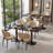 Sintered Stone Pedestal Restaurant Bistro Table with Brushed Stainless Steel Trim