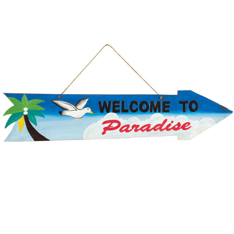 Décoration murale flèche «Welcome To Paradise» par Arrow