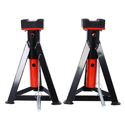 3-Ton Heavy Duty Steel Jack Stands, Pair of Vehicle Support Stands with Locking Ratchet Mechanism, Black