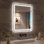 Miroir de salle de bain 24 po x 32 po à DEL sans cadre avec éclairage à intensité variable et fonction antibuée, écoénergétique