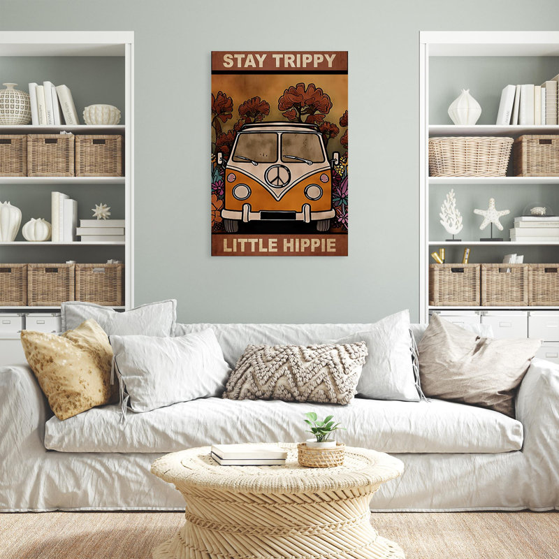 Car Stay Strippy Little Hippie - impression sur toile tendue, H 36 po x l 24 po x P 1,25 po