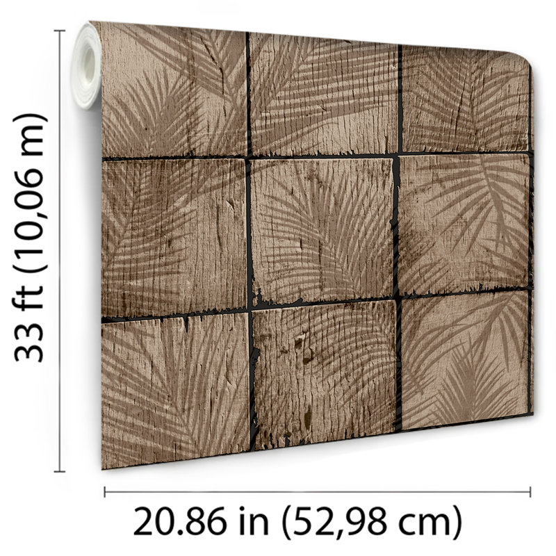 Papier peint rustique Palm, Taupe