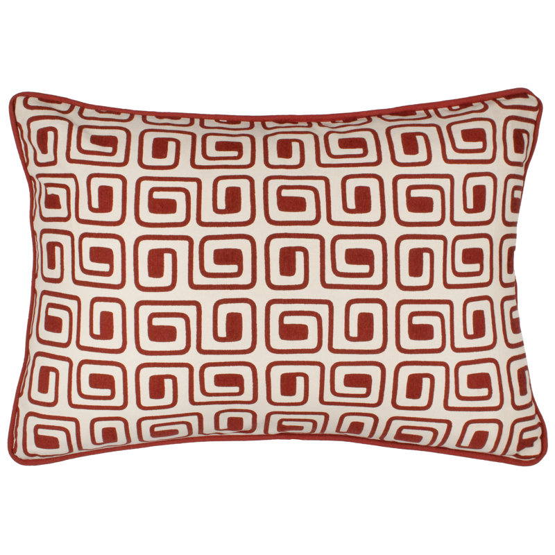 Safara Abstract Rectangular Cushion, Orange Abstract