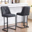 Ensemble de 2 tabourets de bar rembourrés modernes avec dossier capitonné, chaise à hauteur de comptoir avec structure en métal robuste, siège rembourré confortable pour la cuisine, le bar ou la salle à manger