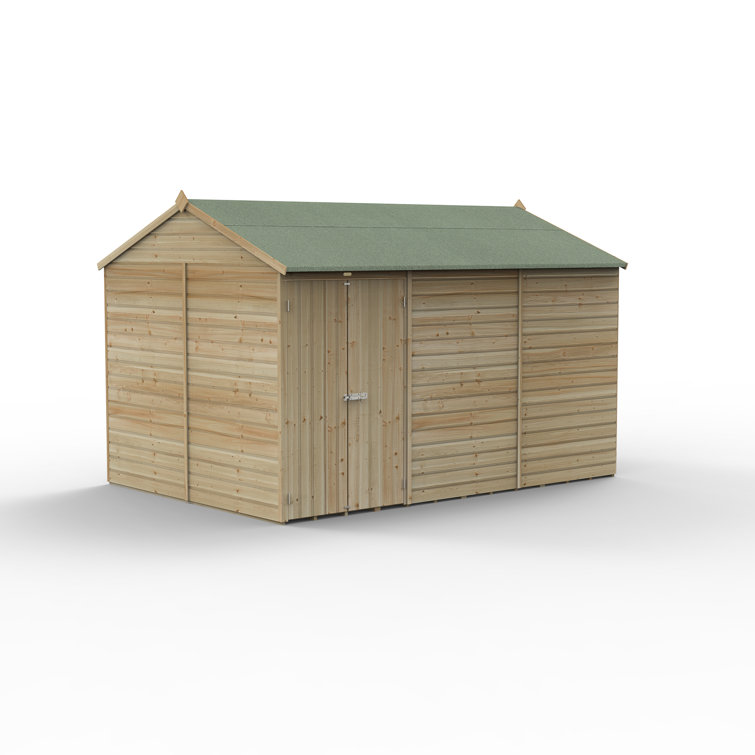 Beckwood 7 ft. 8 in. W x 11 ft. 10 in. D Solid Wood Apex Garden Shed