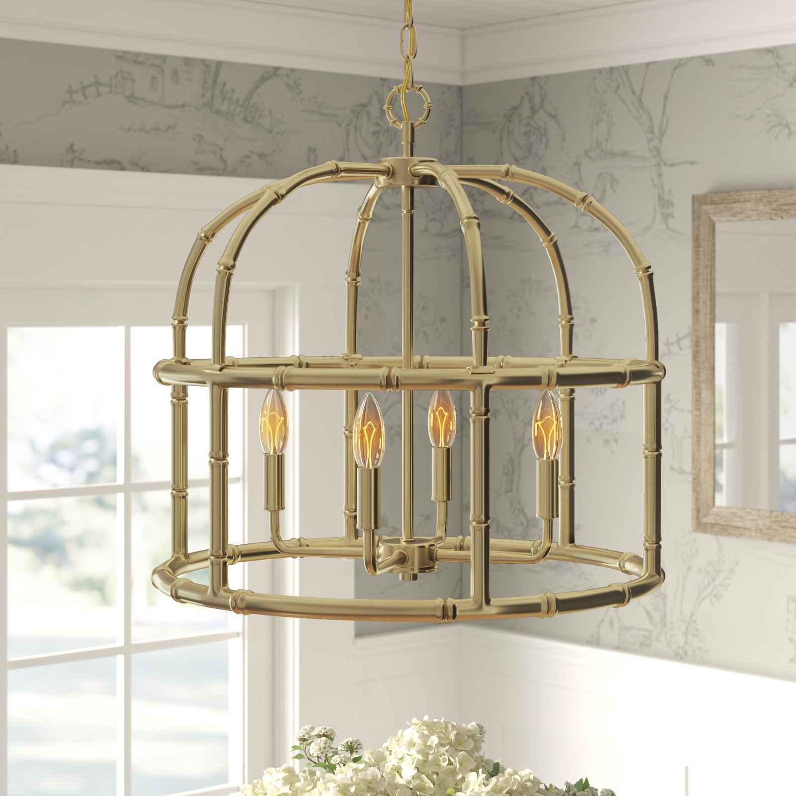 Ethan 4 - Light Metal Dimmable Chandelier