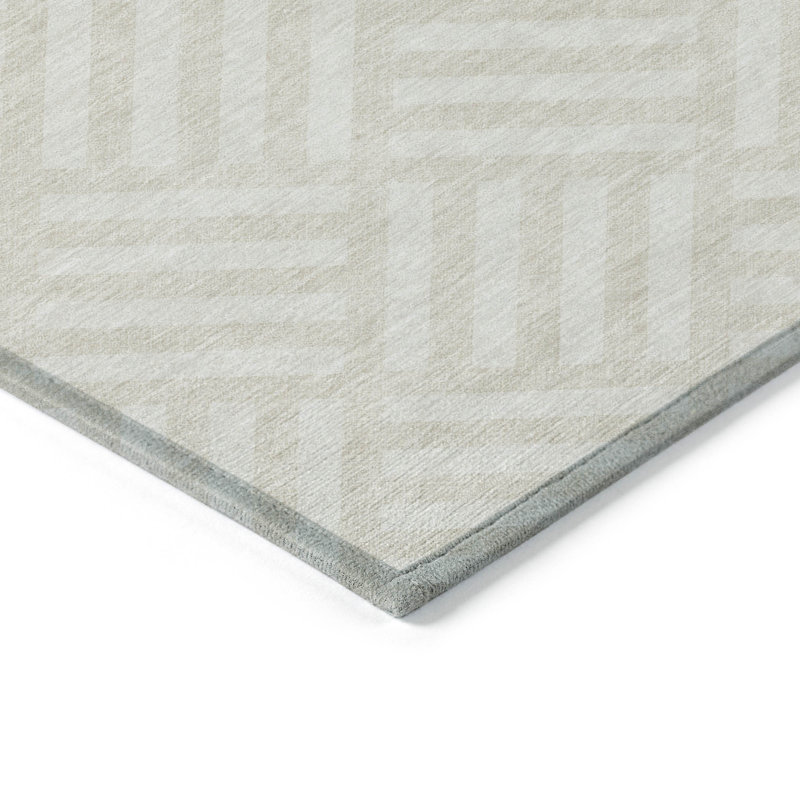Tapis extérieur lavable géométrique 10 pi x 14 pi ivoire et beige