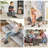 Ottoman Foot Rest, Small Foot Stool with Linen Fabric Upholstery and Plastic Legs, Cube Ottoman for Living Room-31207529